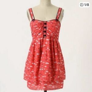 (BOGO FREE) Anthropologie Lilka Fish Print Cotton Tank Dress Vacation Size XS